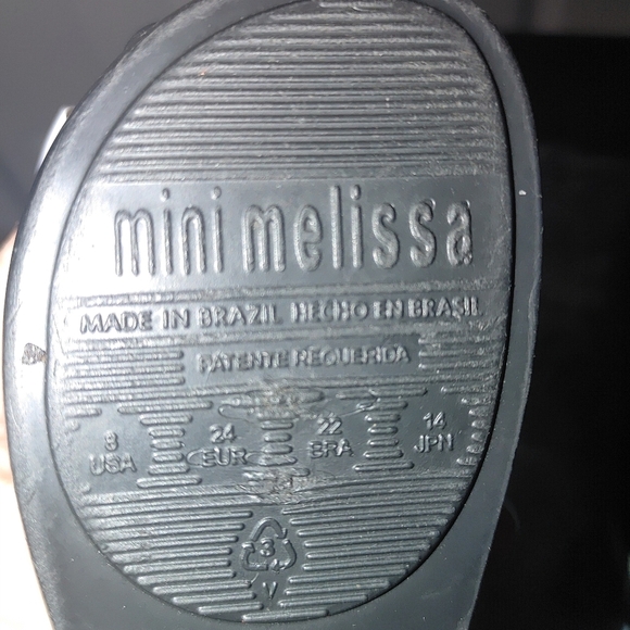 Mini Melissa Black and Red Dress Shoes with Polka Dot Bow Size 8 - Picture 7 of 9